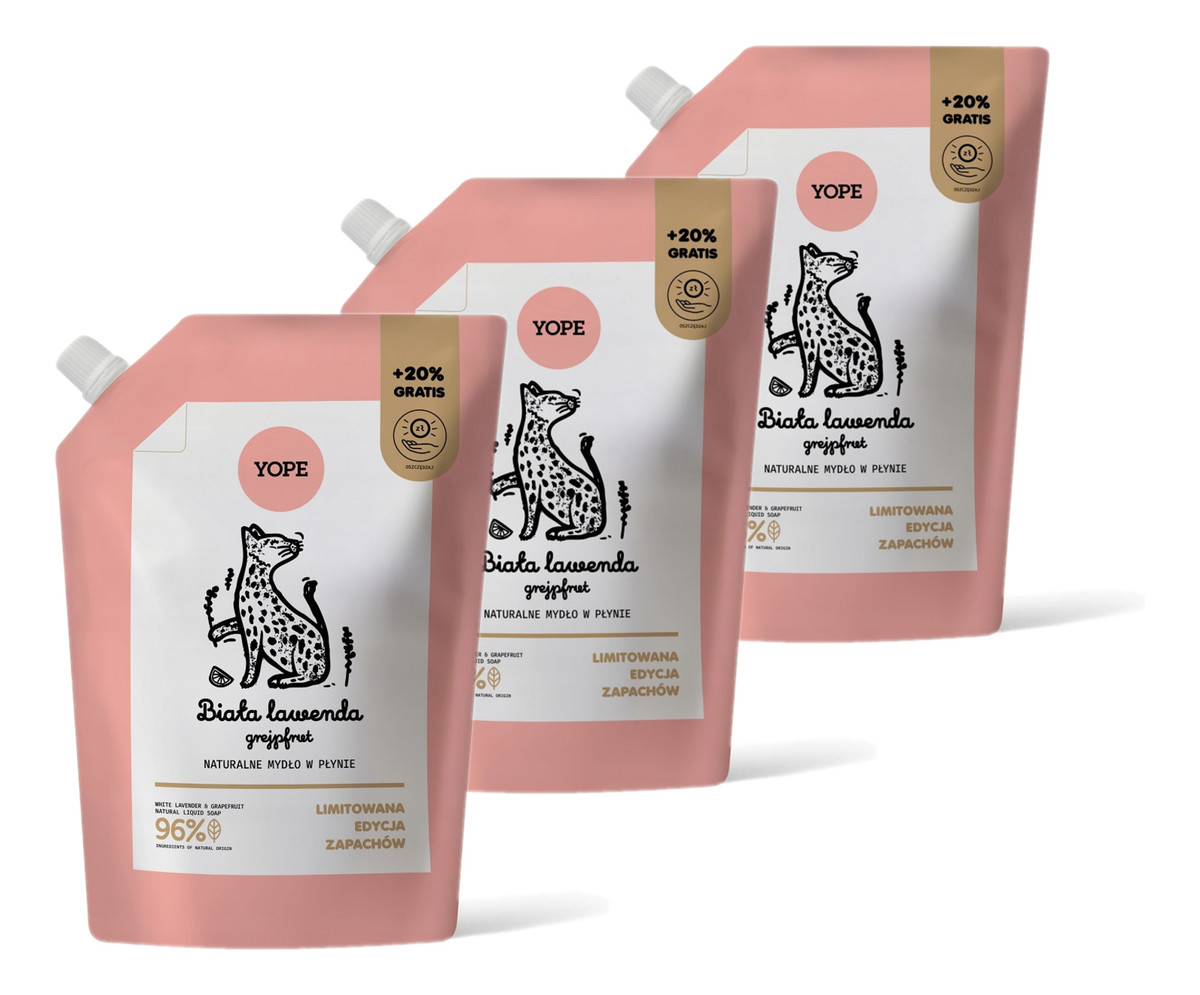 Mydło w płynie refill biała lawenda grejpfrut 3x600ml