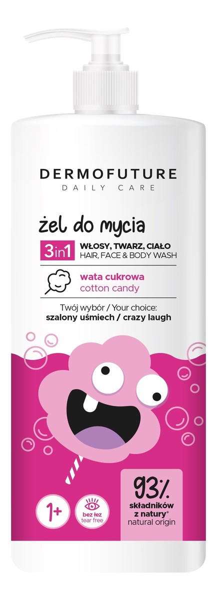 Kids Żel 3in1 do mycia twarzy,ciała i włosów Wata Cukrowa