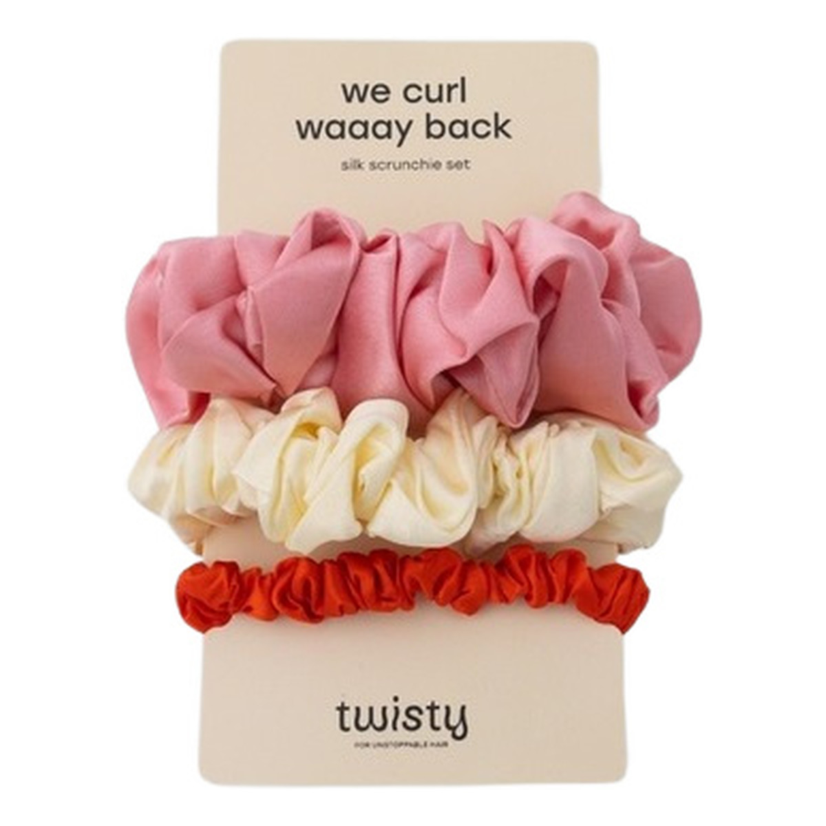 Twisty We Curl Waaay Back Zestaw jedwabnych gumek do włosów 3szt