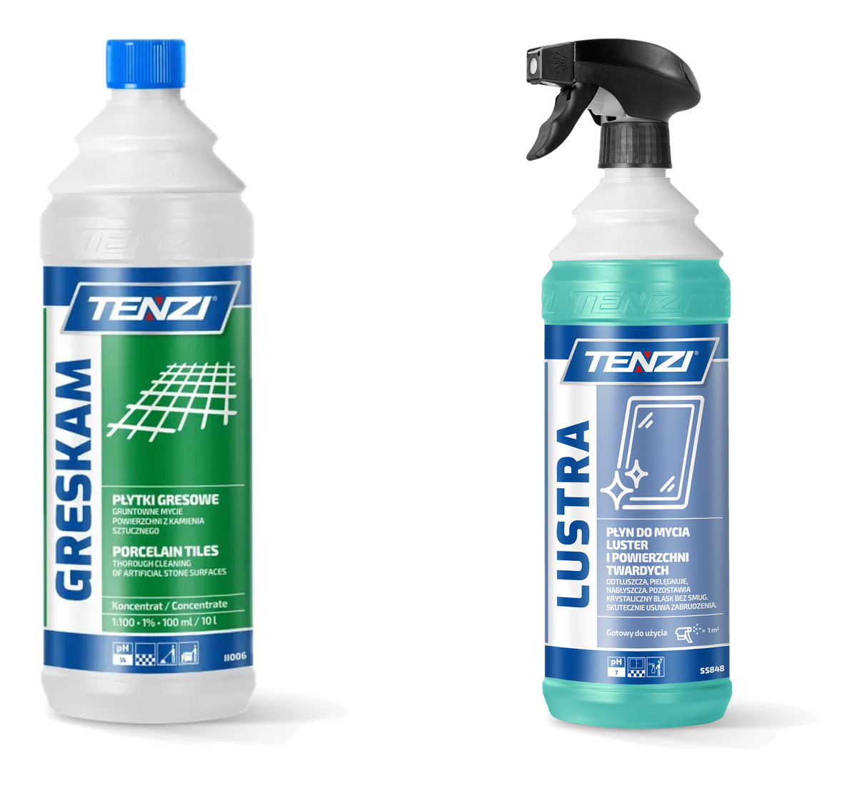 Płyn do czyszczenia płytek z kamienia sztucznego 1L + Lustra 1L