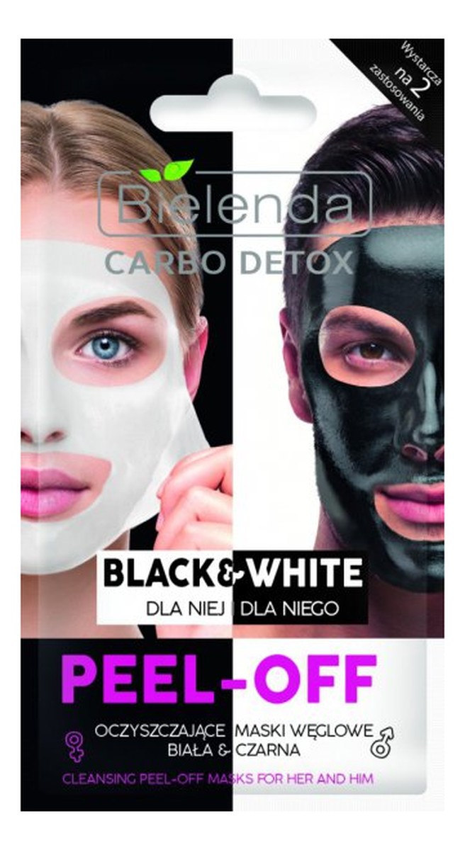 BLACK&WHITE OCZYSZCZAJĄCE MASKI PELL-OFF DLA NIEJ I DLA NIEGO 2X6G