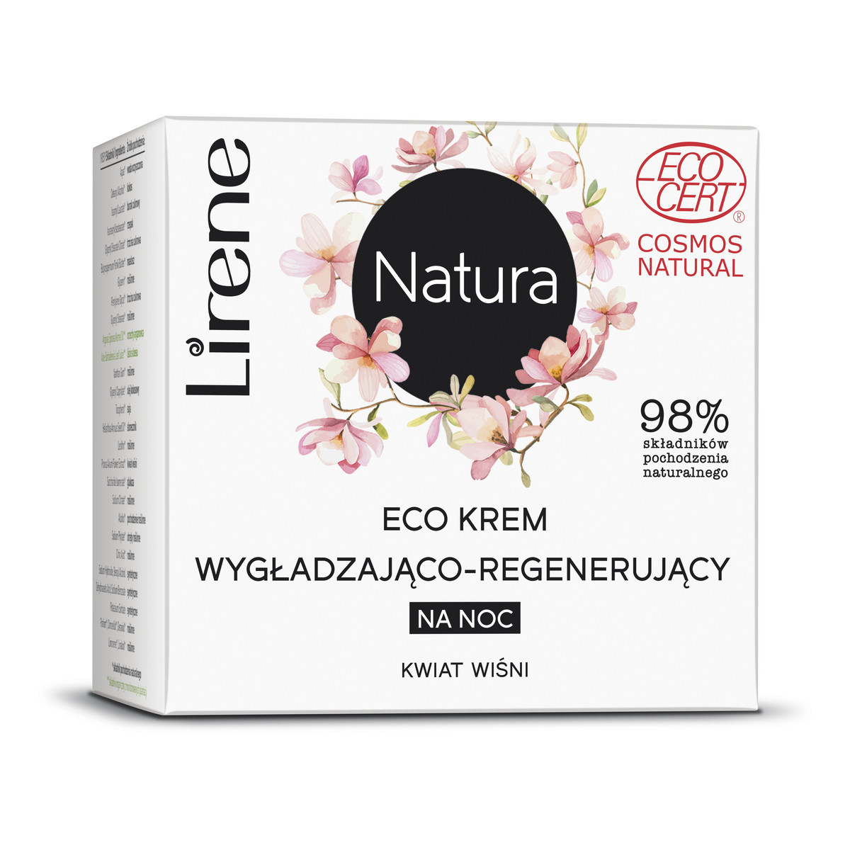 Lirene NATURA ECO KREM WYGŁADZAJĄCO-REGENERUJĄCY NA NOC KWIAT WIŚNI 50ml