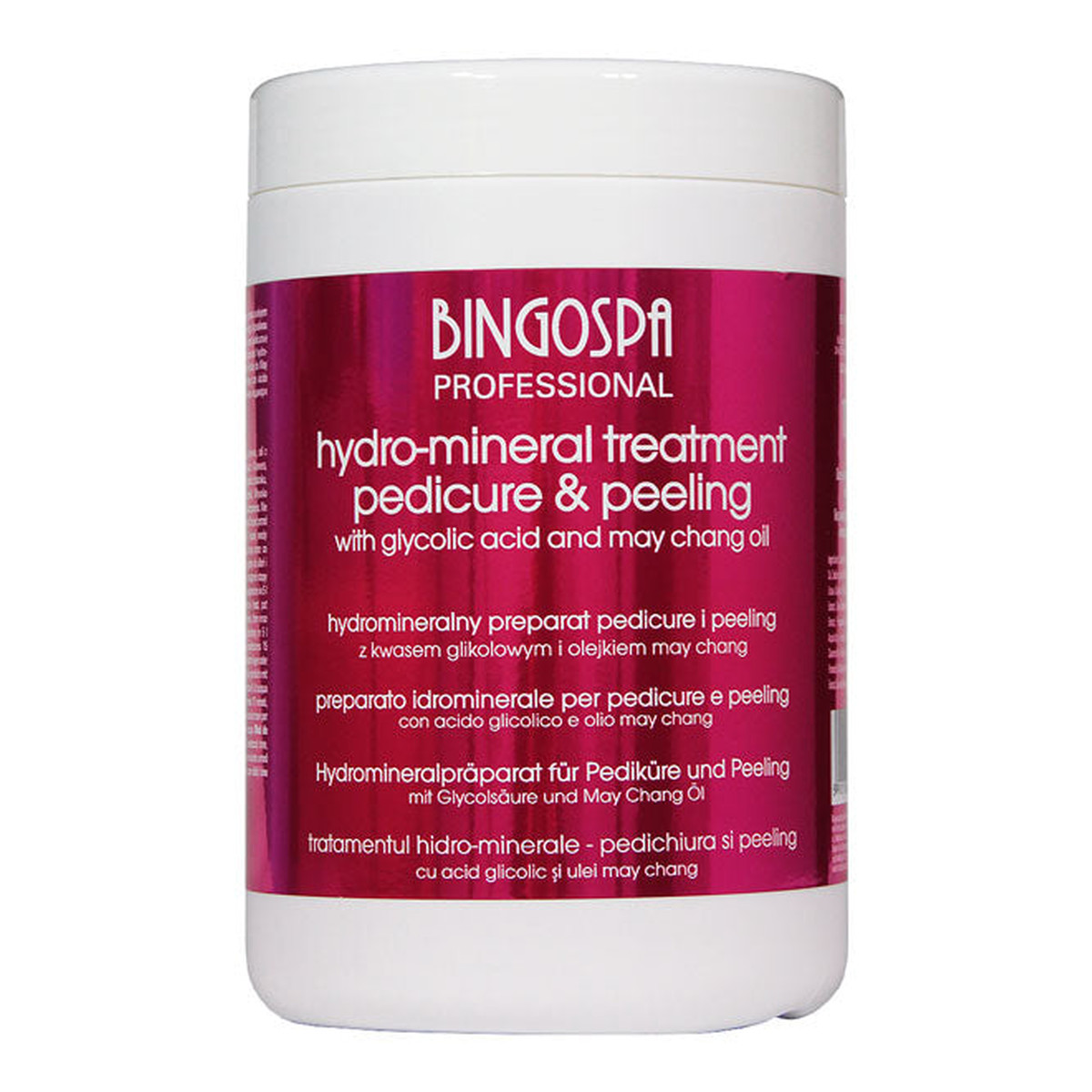 BINGOSPA Professional Hydromineralny preparat pedicure i peeling z kwasem glikolowym olejkiem may chang 1000g