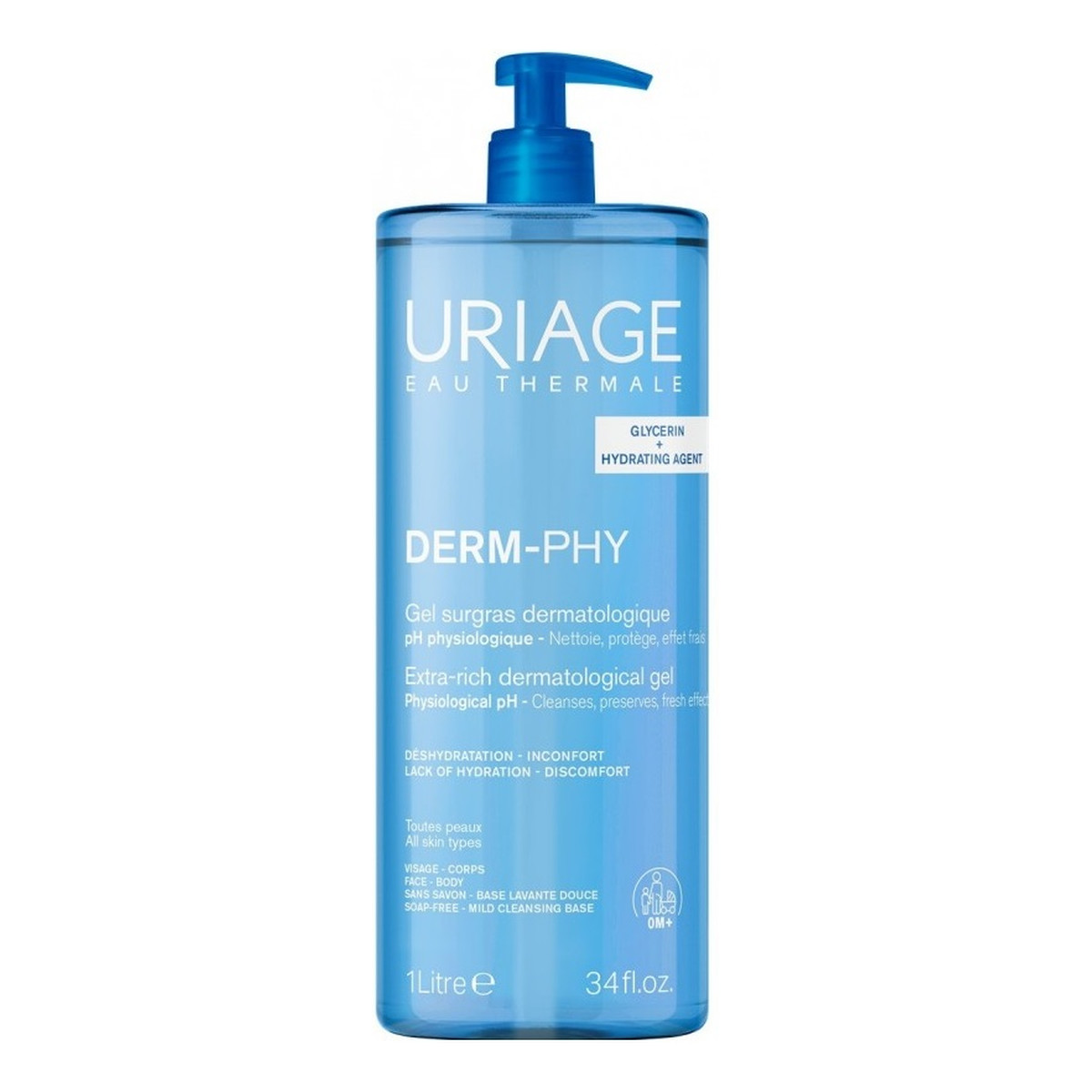 Uriage Derm-Phy dermatologiczny żel do mycia 1000ml
