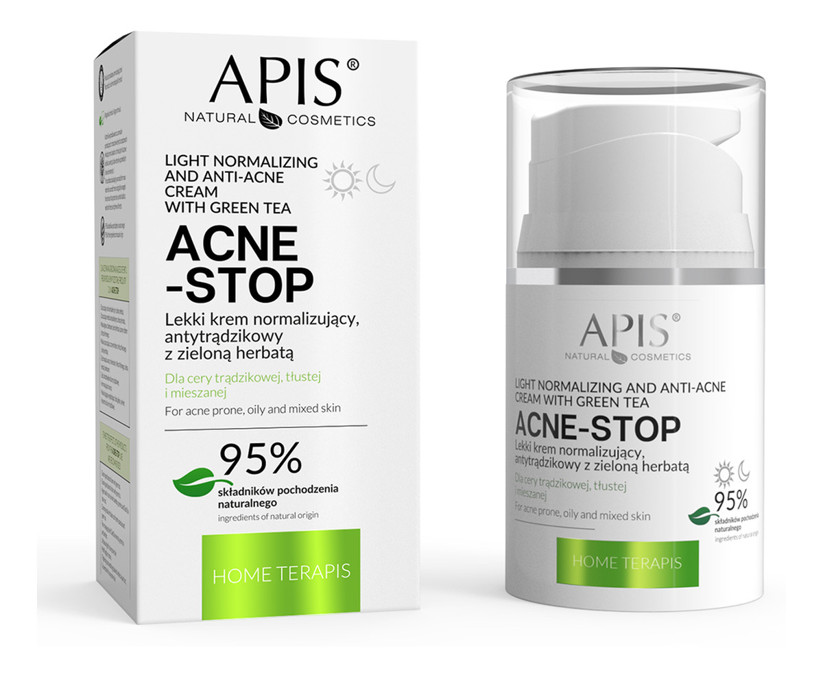 lekki krem normalizujący antytrądzikowy z zieloną herbatą