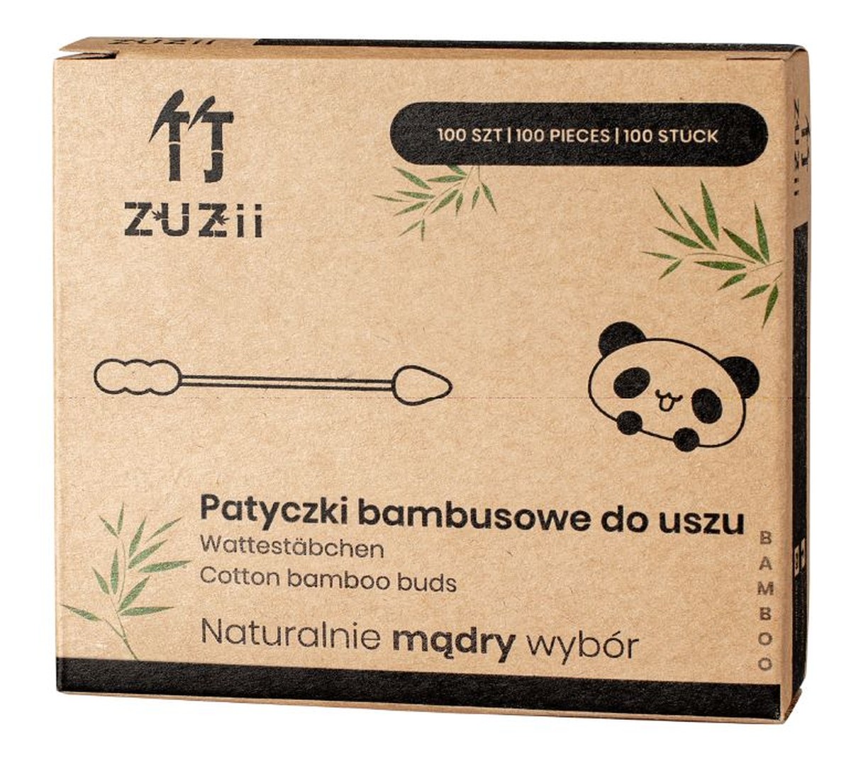Patyczki higieniczne bambusowe z bawełną (bałwanek-szpic) 100 szt