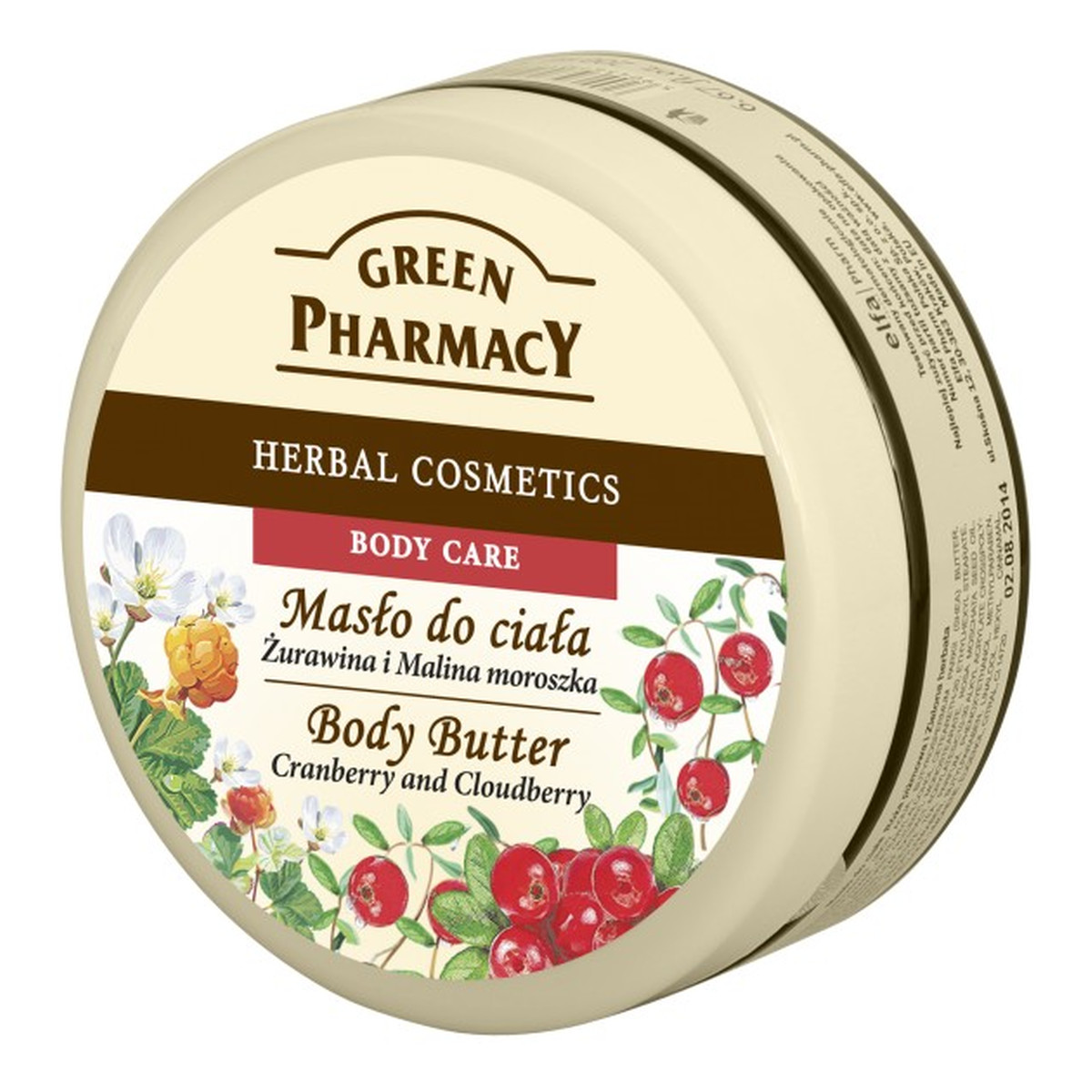 Green Pharmacy Herbal Cosmetics Body Care Masło Do Ciała Żurawina i Malina Moroszka 200ml