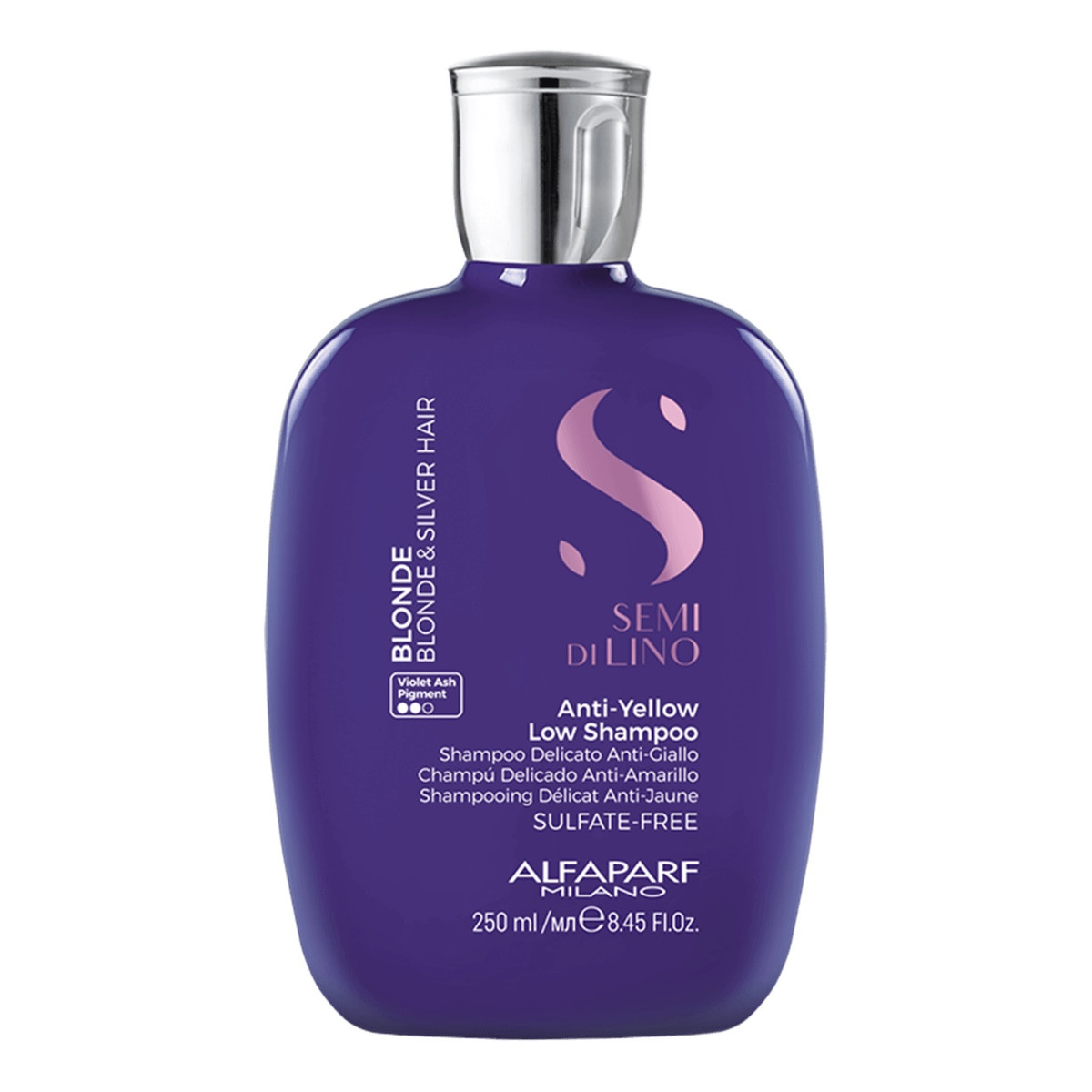 Alfaparf Semi di lino blonde anti-yellow low shampoo delikatny szampon do włosów blond i rozjaśnianych 250ml