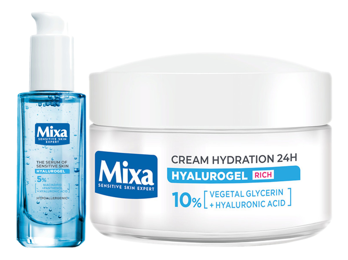 Bogaty krem intensywnie nawilżający skóra wrażliwa odwodniona 50ml + Serum 30ml