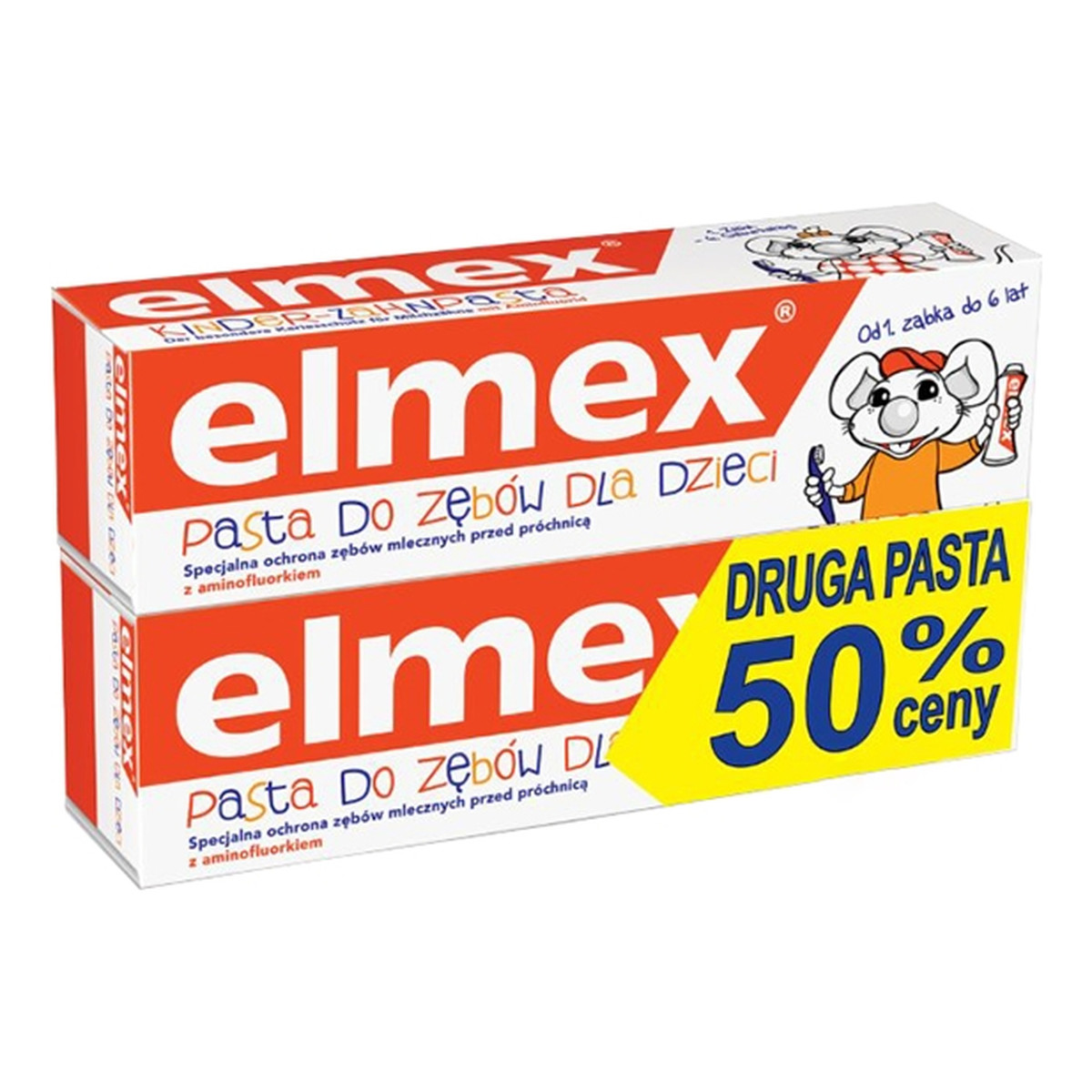 elmex Junior Pasta Do Zębów Dla Dzieci 0-6lat 2x50ml 100ml