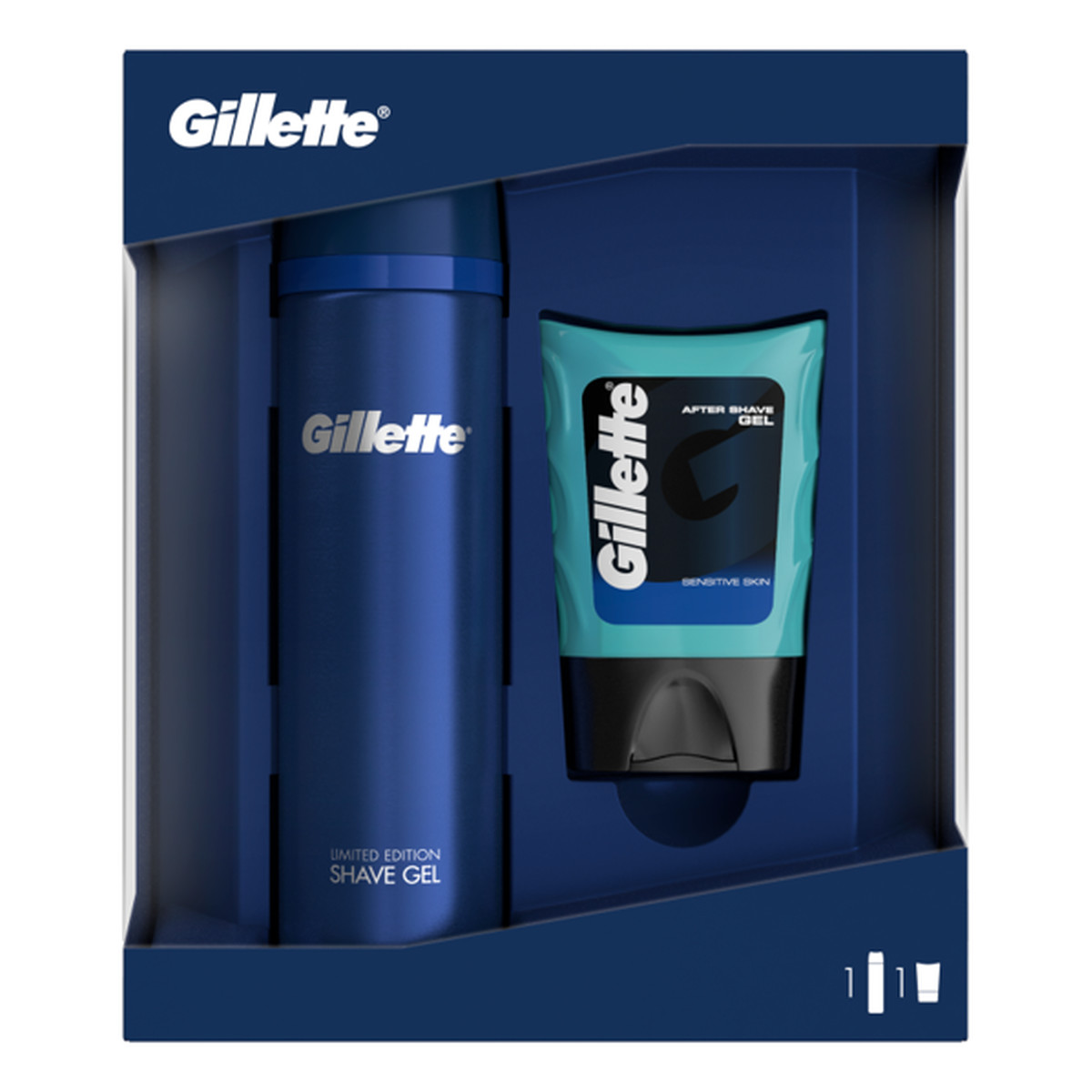 Gillette Zestaw podarunkowy żel do golenia Sensitive + żel po goleniu 250ml