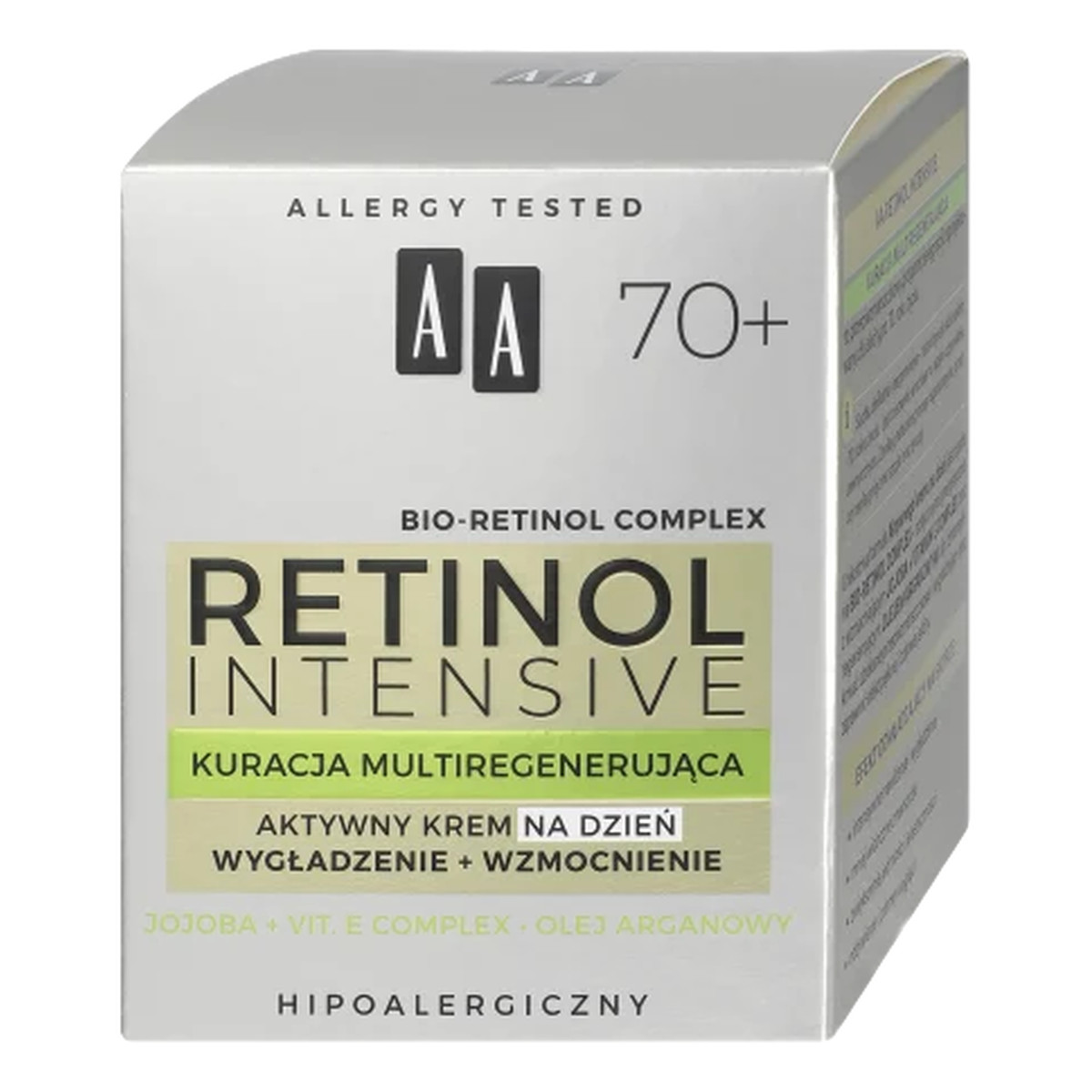 AA Retinol Intensive 70+ aktywny krem na dzień Wzmocnienie + Ujędrnienie Matrixyl Power & Green Caviar Bio 50ml