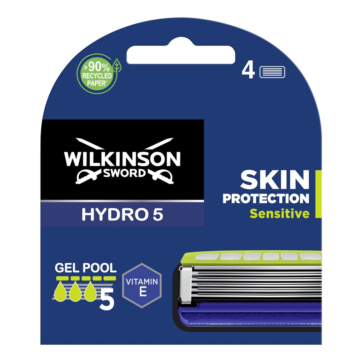 Wilkinson Hydro 5 Skin Protection Sensitive Zapasowe ostrza do maszynki do golenia dla mężczyzn 4szt