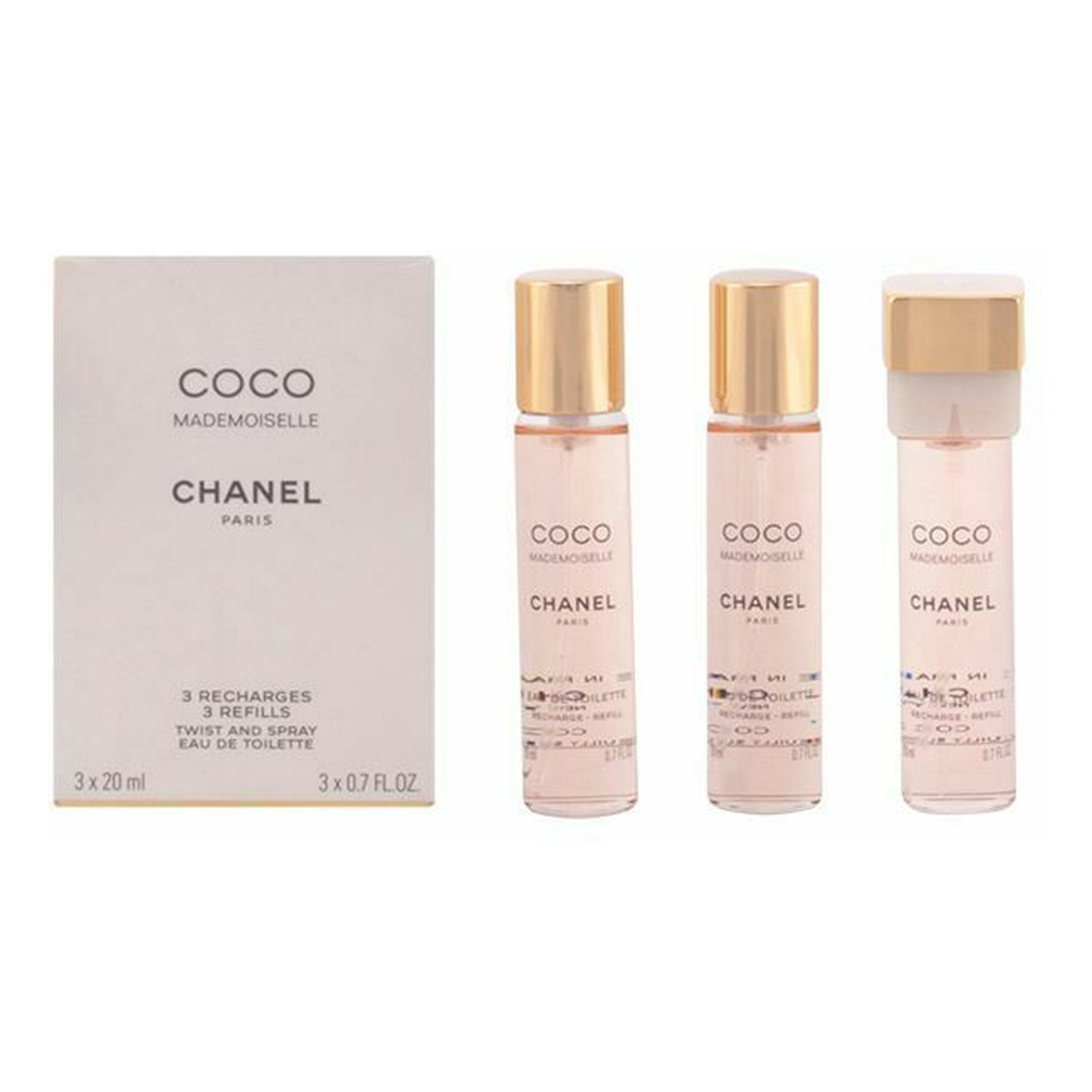 Chanel Coco Mademoiselle Woda toaletowa 20ml + Woda toaletowa 2 x spray wkład uzupełniający 20ml 2ml