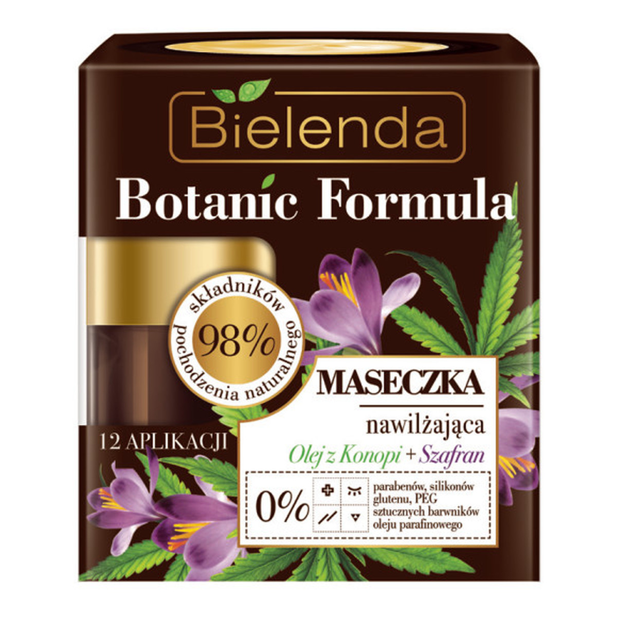 Bielenda BOTANIC FORMULA NAWILŻAJĄCA MASECZKA do twarzy Z OLEJKIEM Z KONOPII i SZAFRANEM 50ml
