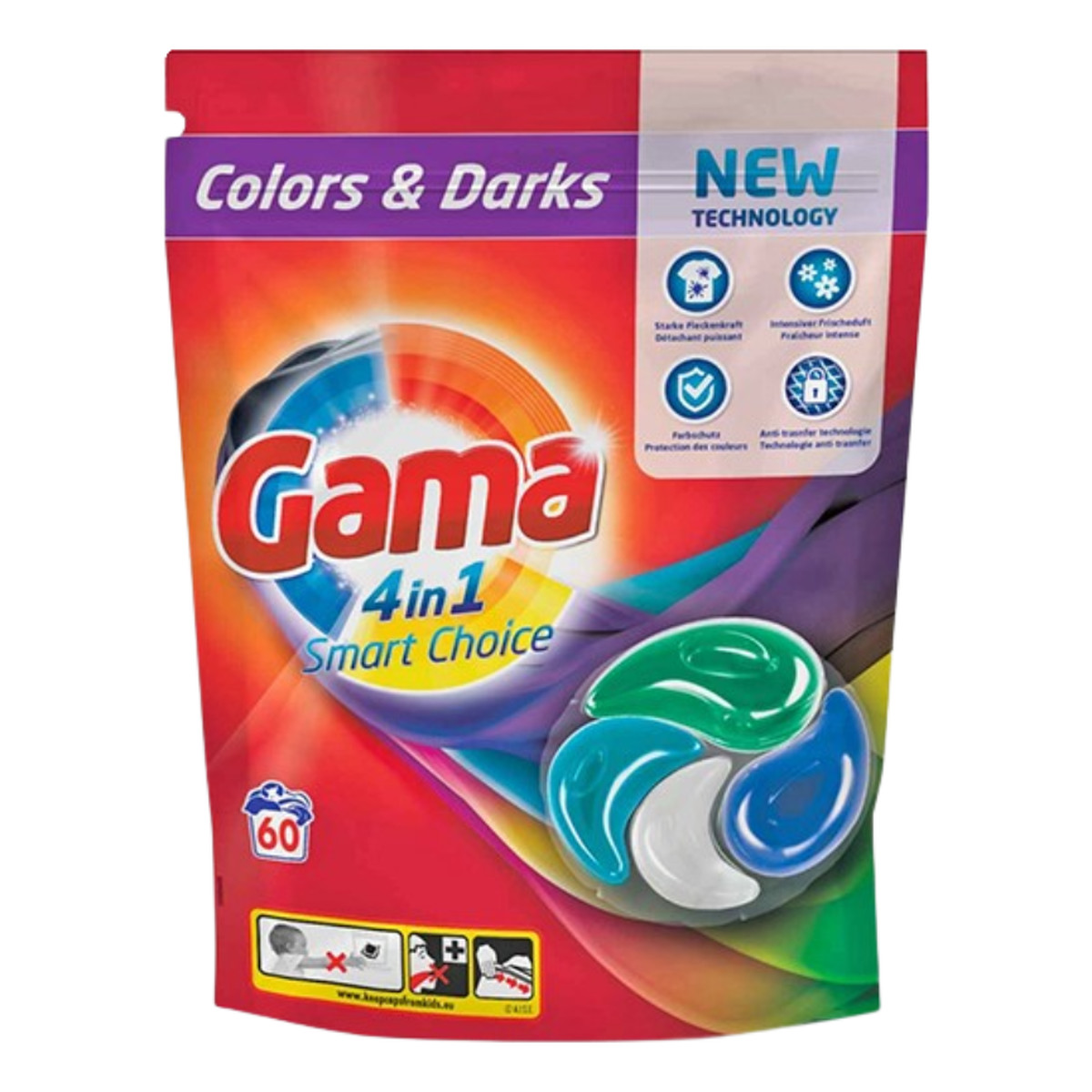 Gama kapsułki do prania 4in1 60szt. Colors & Darks 1300g