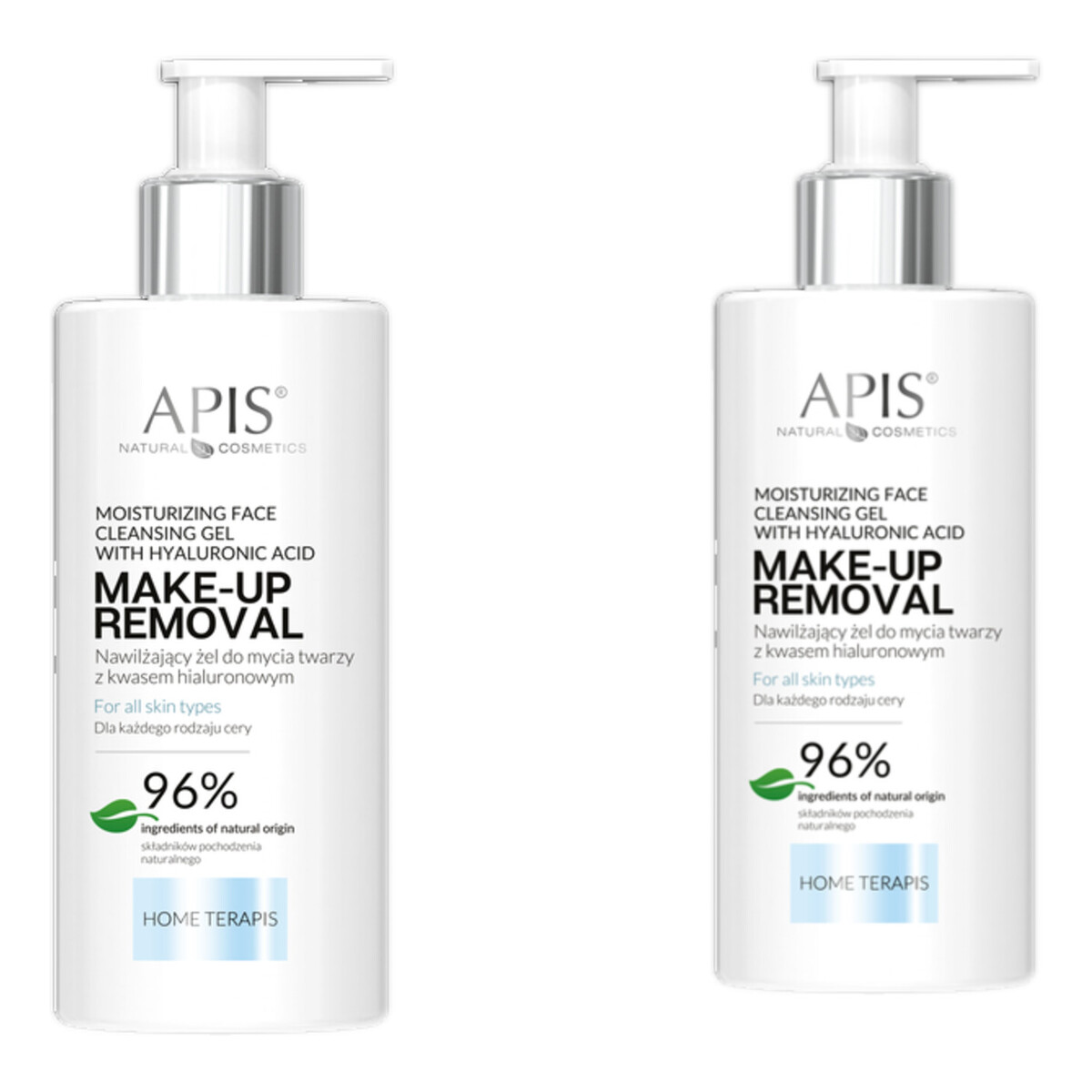 Apis Make-Up Removal Nawilżający żel do mycia twarzy z kwasem hialuronowym 2x300ml