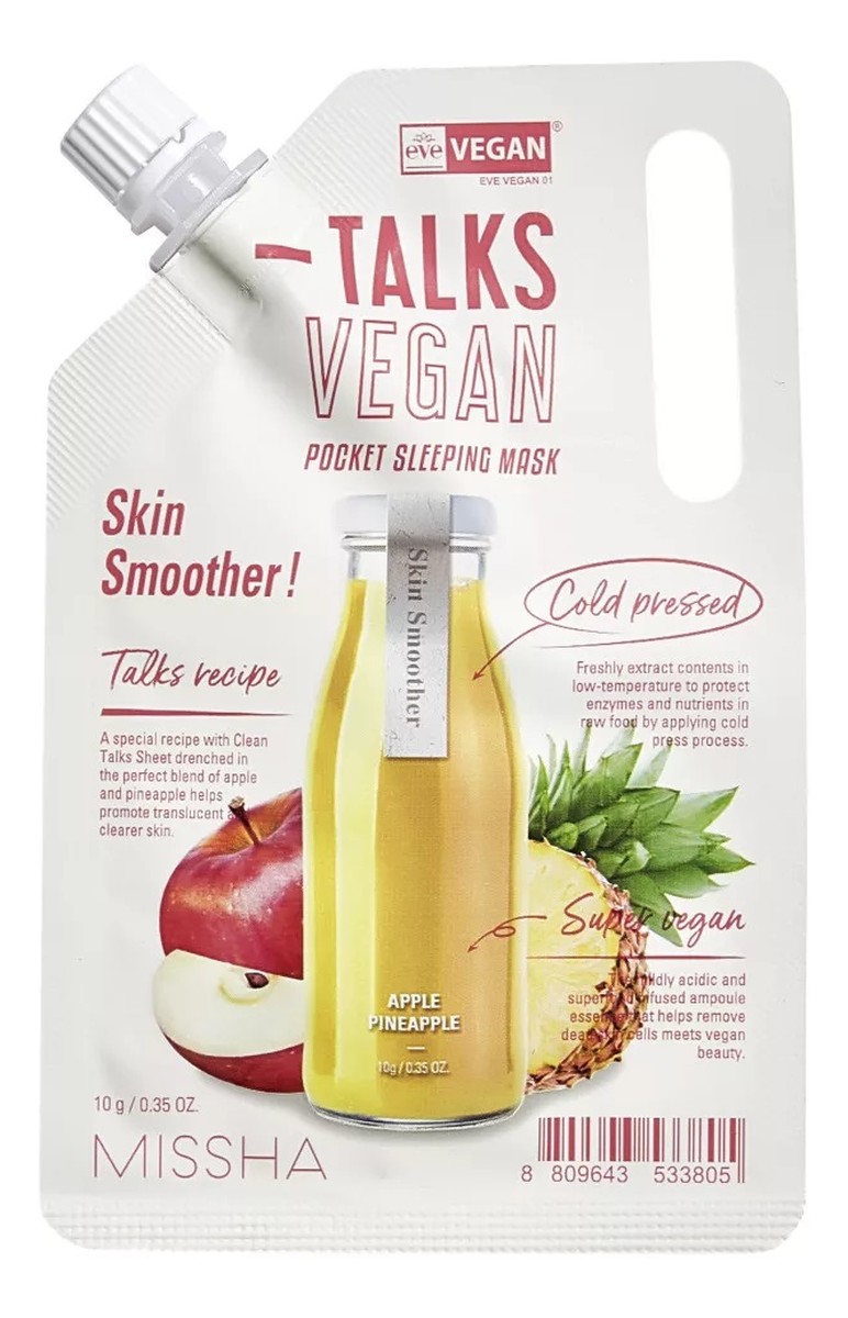 Talks vegan squeeze pocket sleeping mask złuszczająca maseczka całonocna dla skóry szorstkiej skin smoother
