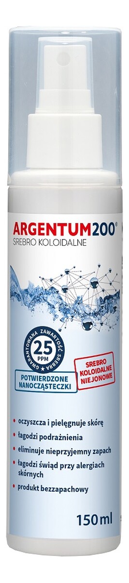 Argentum200 srebro koloidalne 25ppm aerozol