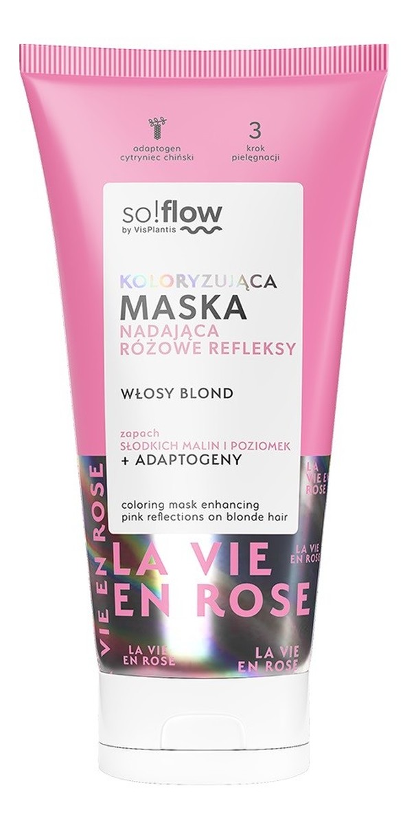 Koloryzująca maska do włosów wzmacniająca różowe refleksy na blond włosach
