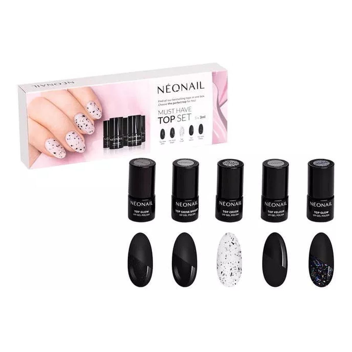 NeoNail Must Have Top Zestaw topów hybrydowych 5x3ml