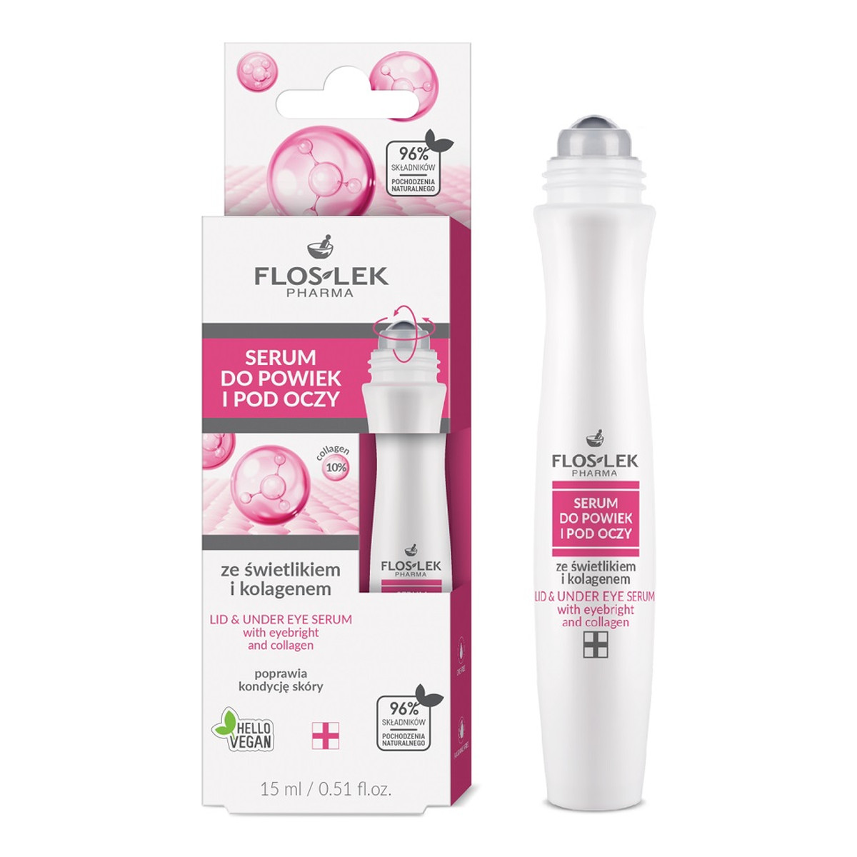 FlosLek Serum do powiek i pod oczy ze świetlikiem i kolagenem 15ml