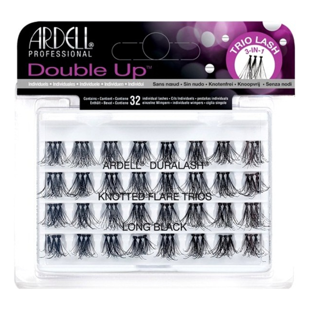 Ardell Double Up zestaw 32 kępek rzęs Long Black