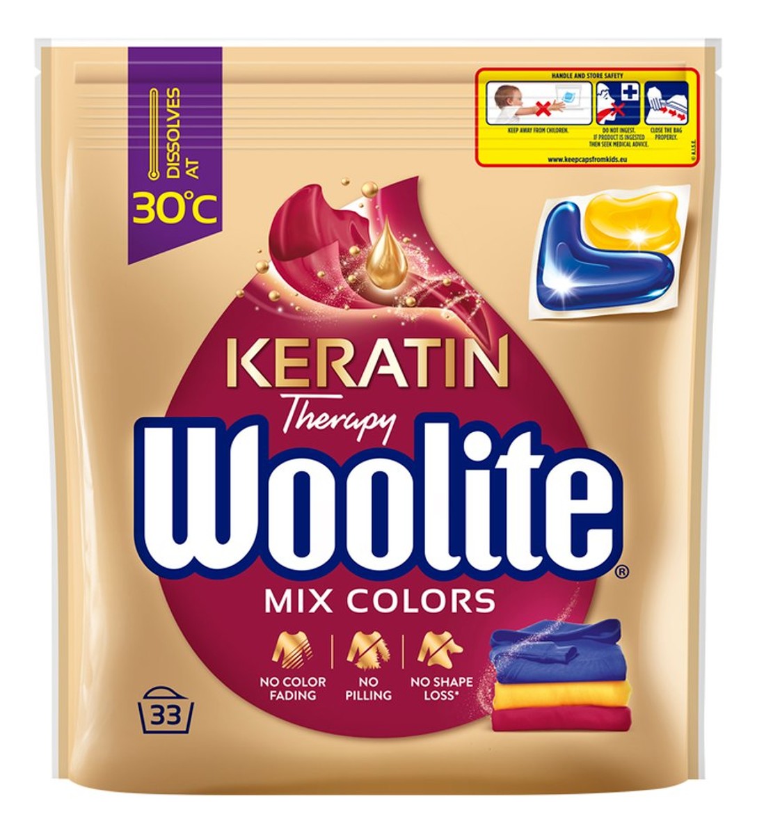 Mix colors kapsułki do prania ochrona koloru z keratyną 33szt
