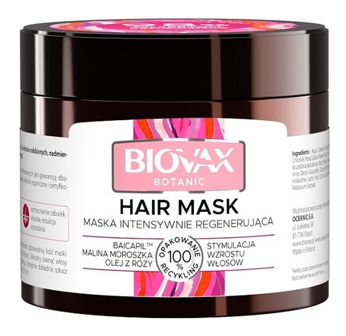 Maska do włosów intensywnie regenerująca - Malina Moroszka, Baicapil, Olej z Róży