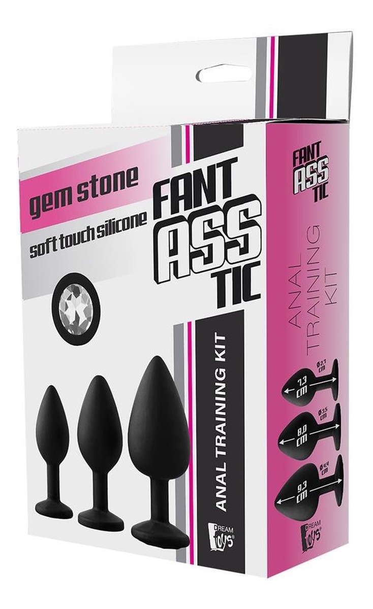 Fantasstic anal training kit korek analny white stone 3szt.