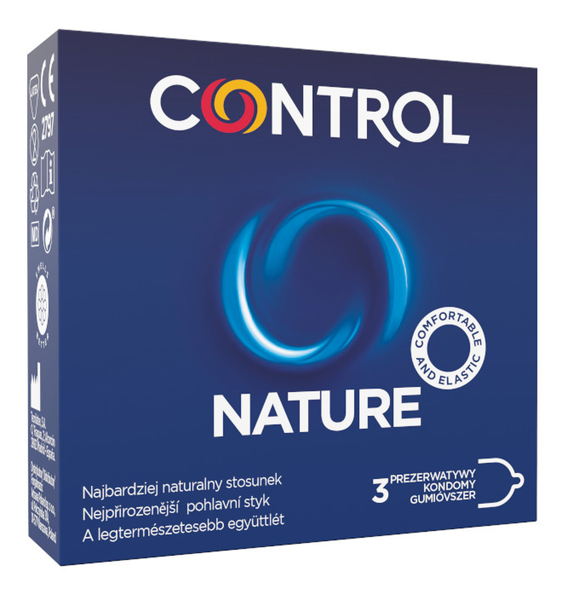 Nature ergonomiczne prezerwatywy z naturalnego lateksu 3szt.