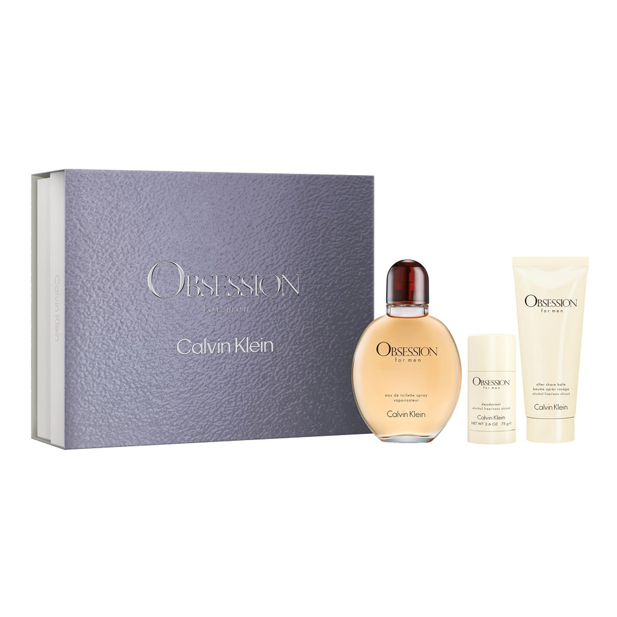 Calvin Klein Obsession for Men Zestaw woda toaletowa spray 125ml + balsam po goleniu 100ml + dezodorant sztyft 75ml