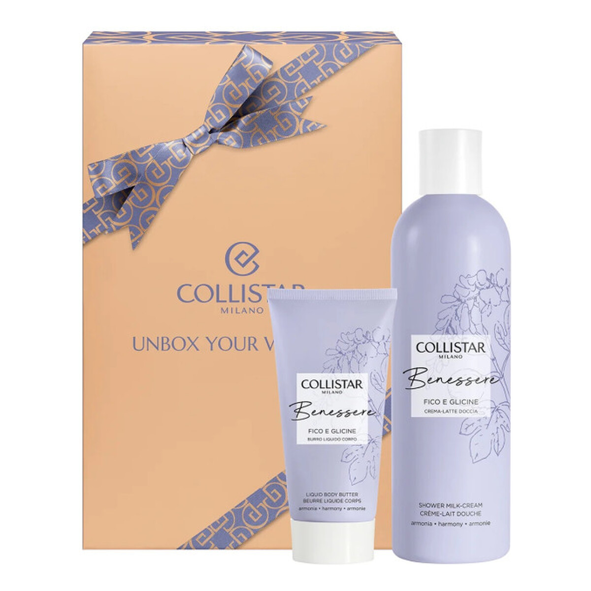Collistar Unbox Your Wellness Zestaw kremowe mleczko pod prysznic 250ml + miękkie masło do ciała 50ml