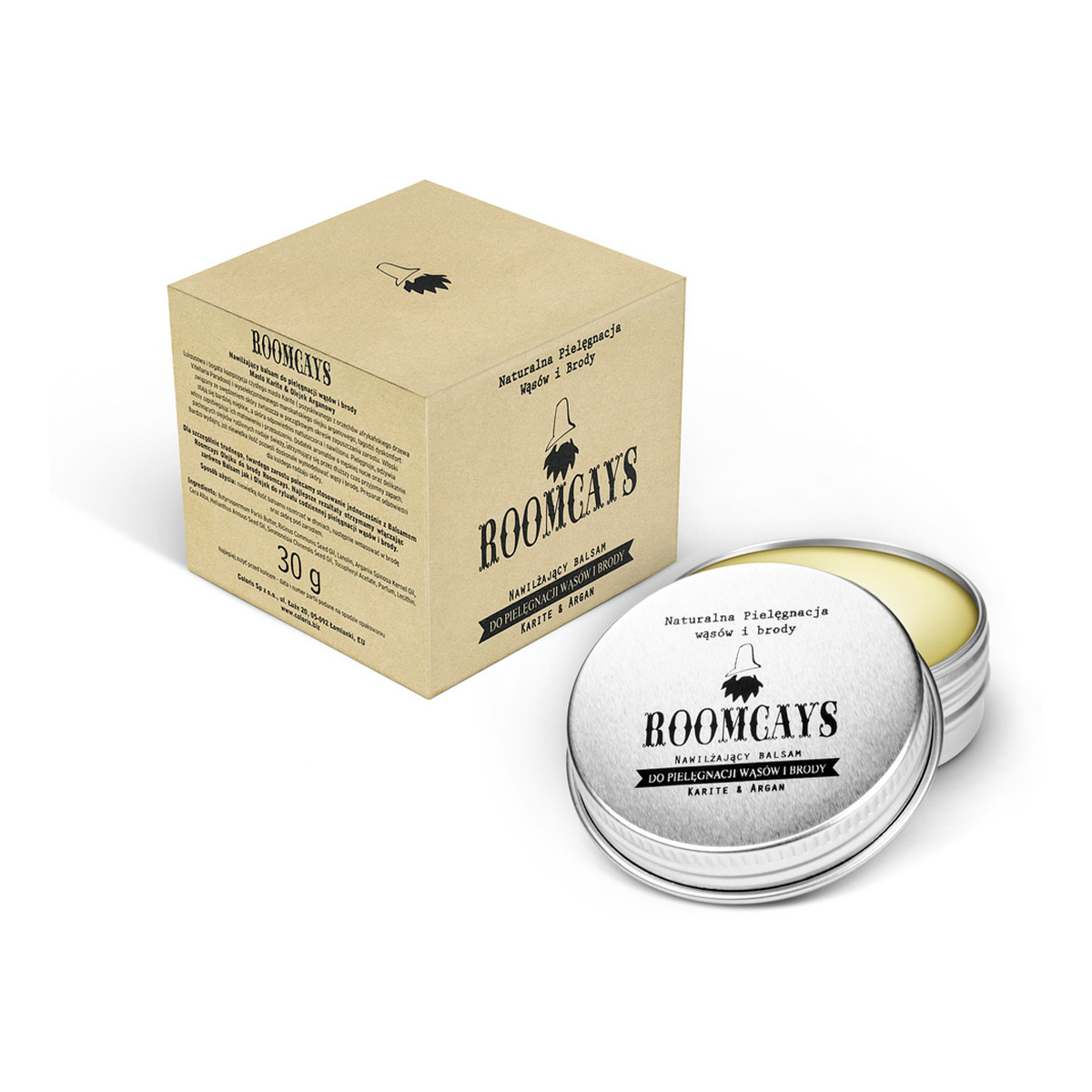 Roomcays Nawilżający balsam do pielęgnacji brody i wąsów na bazie masła shea 30ml