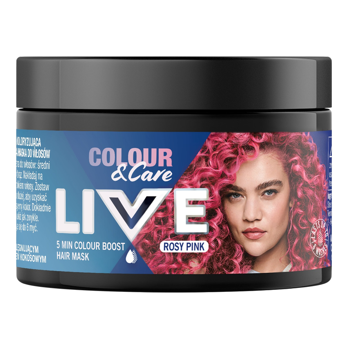 Schwarzkopf Live colour&care 5 minutowa koloryzująca i pielęgnująca maska do włosów rosy pink 150ml