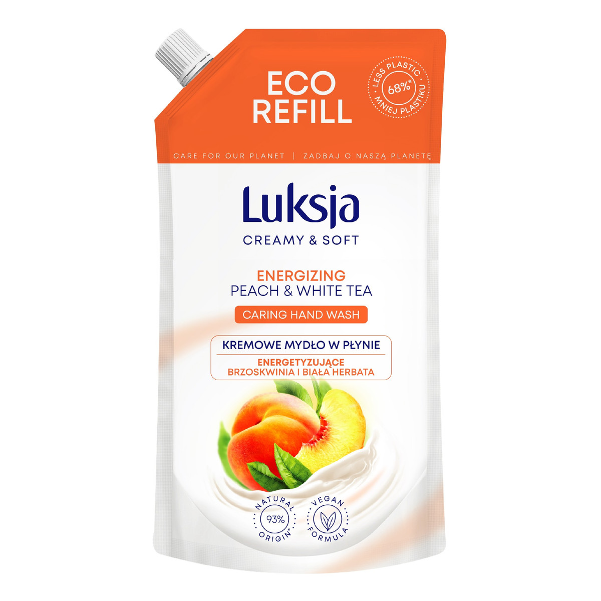 Luksja Creamy & Soft Energizujące Kremowe Mydło w płynie Brzoskwinia i Biała Herbata - zapas 400ml