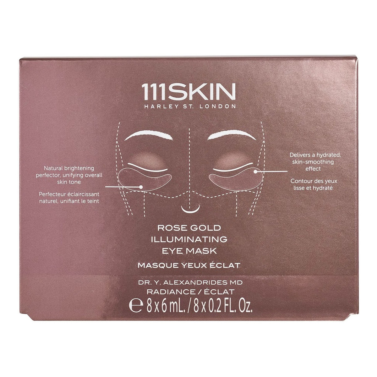 111Skin Rose gold rozświetlająca maska pod oczy 8x6ml 48ml