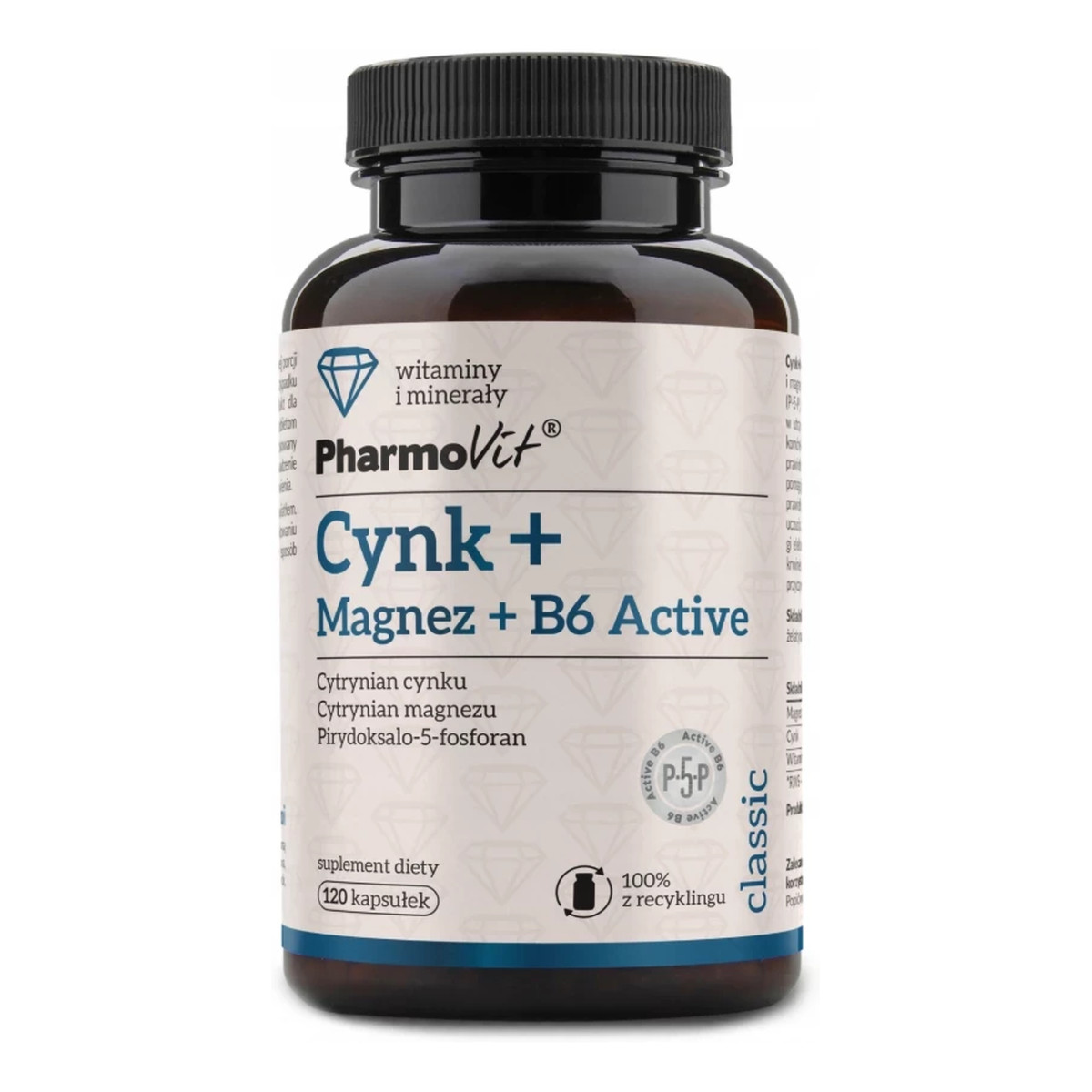 Pharmovit Cynk + Magnez + B6 Active suplement diety 120 kapsułek