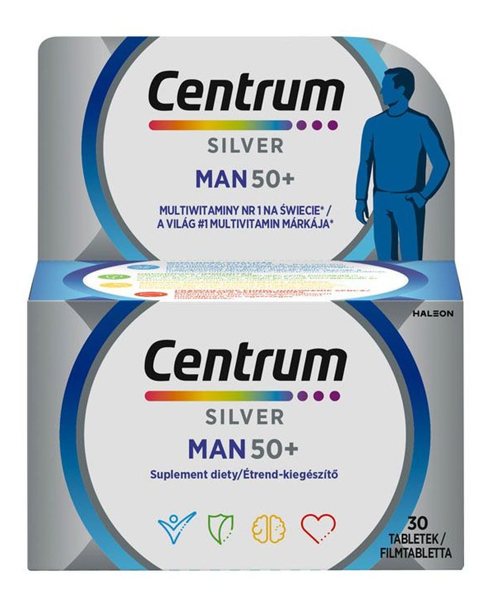 Silver man 50+ multiwitaminy dla mężczyzn suplement diety 30 tabletek