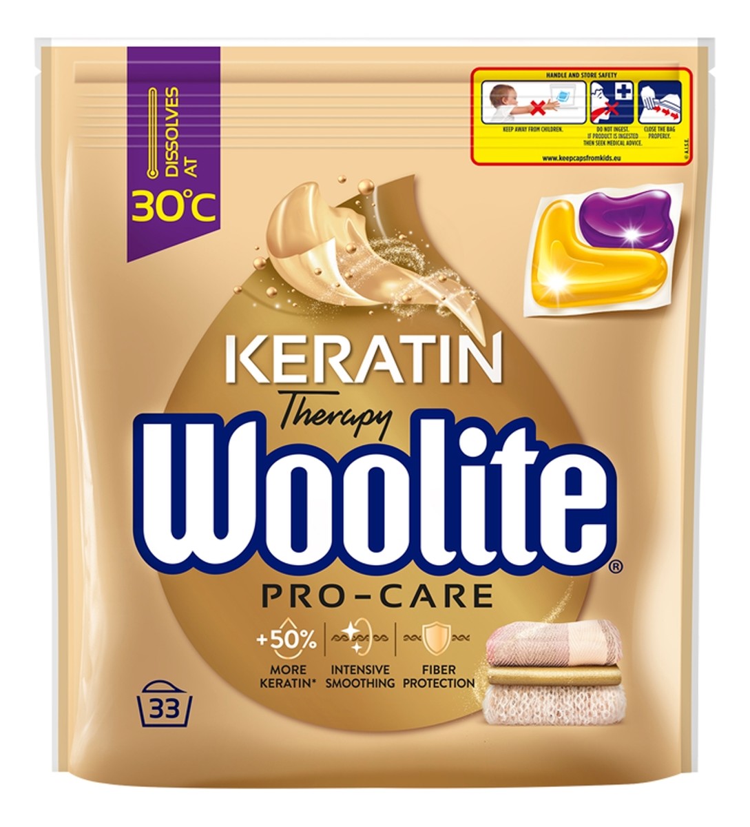 Keratin therapy pro-care uniwersalne kapsułki do prania z keratyną 33szt