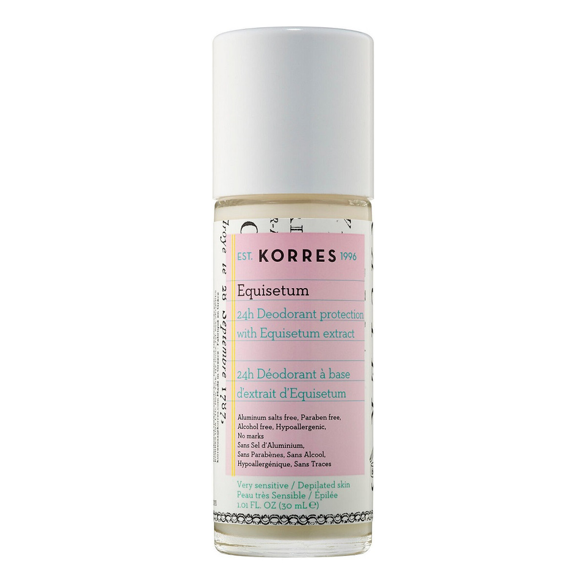 Korres Equisetum Dezodorant w kulce bez soli glin 30ml
