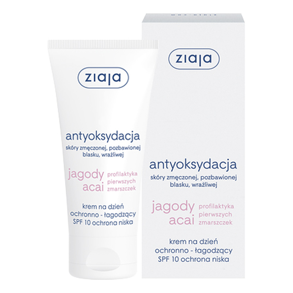 Ziaja Jagody Acai Antyoksydacja Ochronno - Łagodzący Krem Na Dzień SPF10 50ml