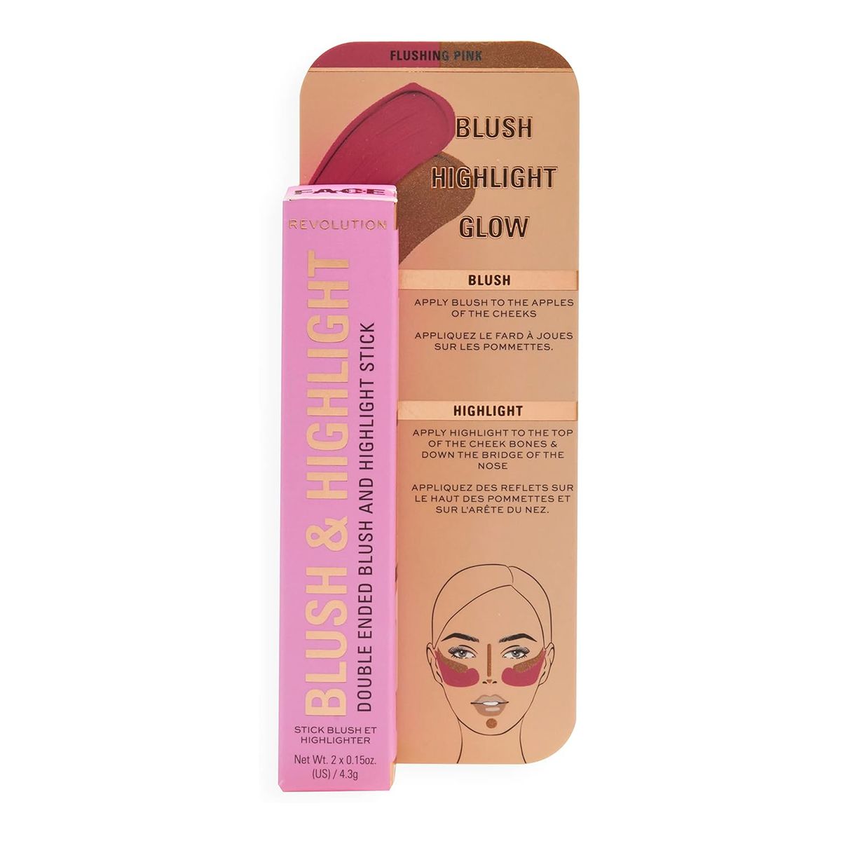 Makeup Revolution Blush & Highlight Stick Róż i Rozświetlacz w sztyfcie 4g