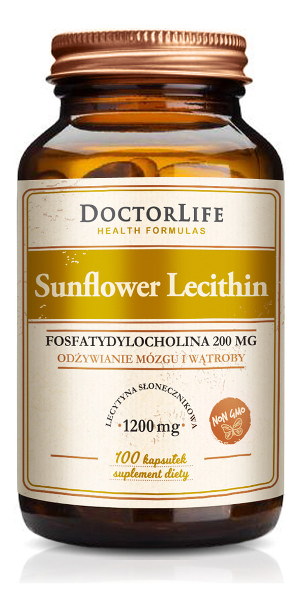 Sunflower lecithin lecytyna słonecznikowa 1200mg suplement diety 100 kapsułek