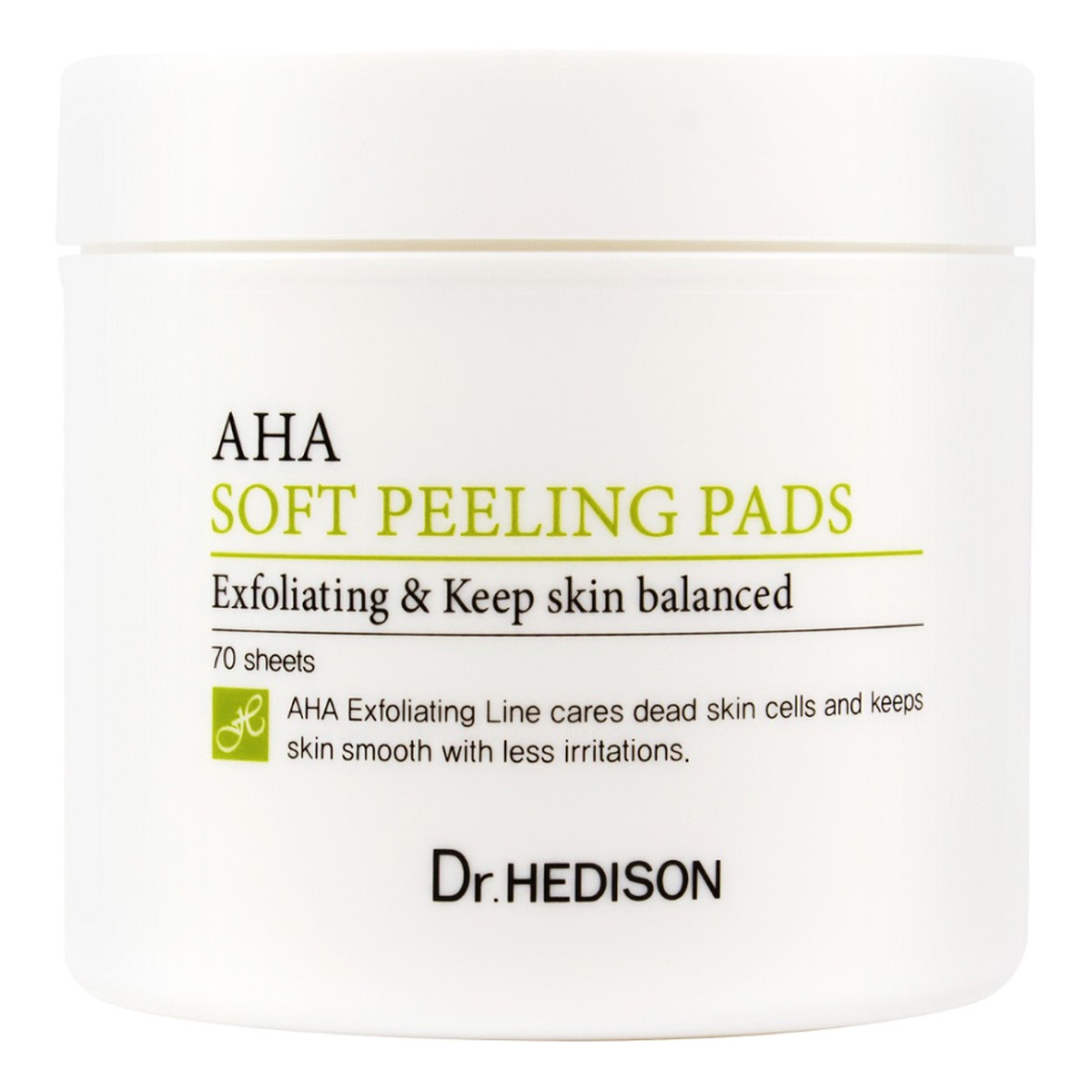 Dr.HEDISON Aha soft peeling pads złuszczające płatki do twarzy 70szt