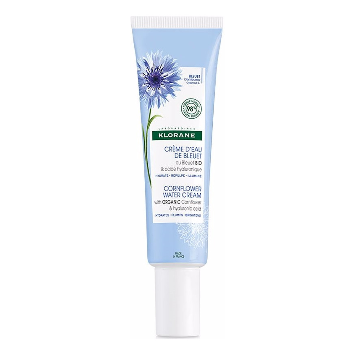 Klorane Cornflower Water Cream nawilżający Krem do twarzy z organicznym chabrem 30ml