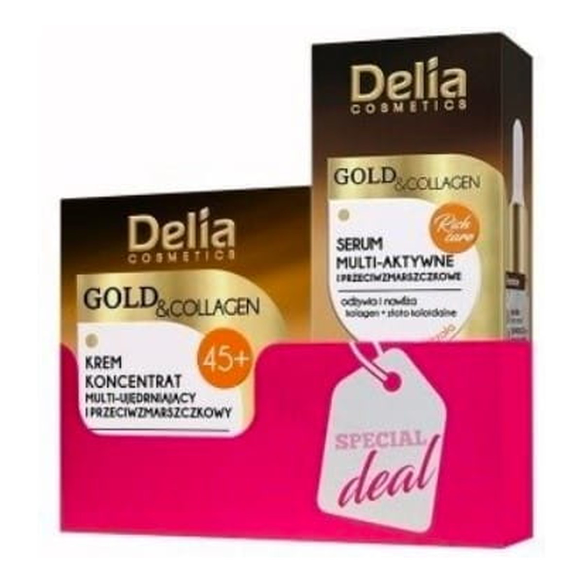 Delia Gold&Collagen Krem Do Twarzy +serum Do Twarzy 45+