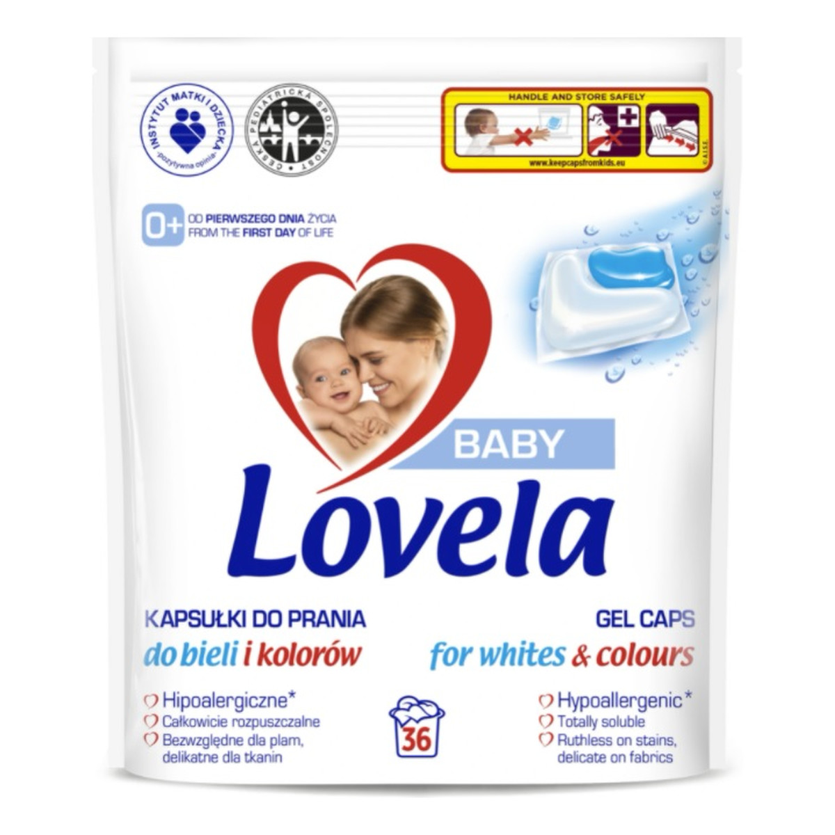 Lovela Baby hipoalergiczne kapsułki do prania do bieli i kolorów 36szt.