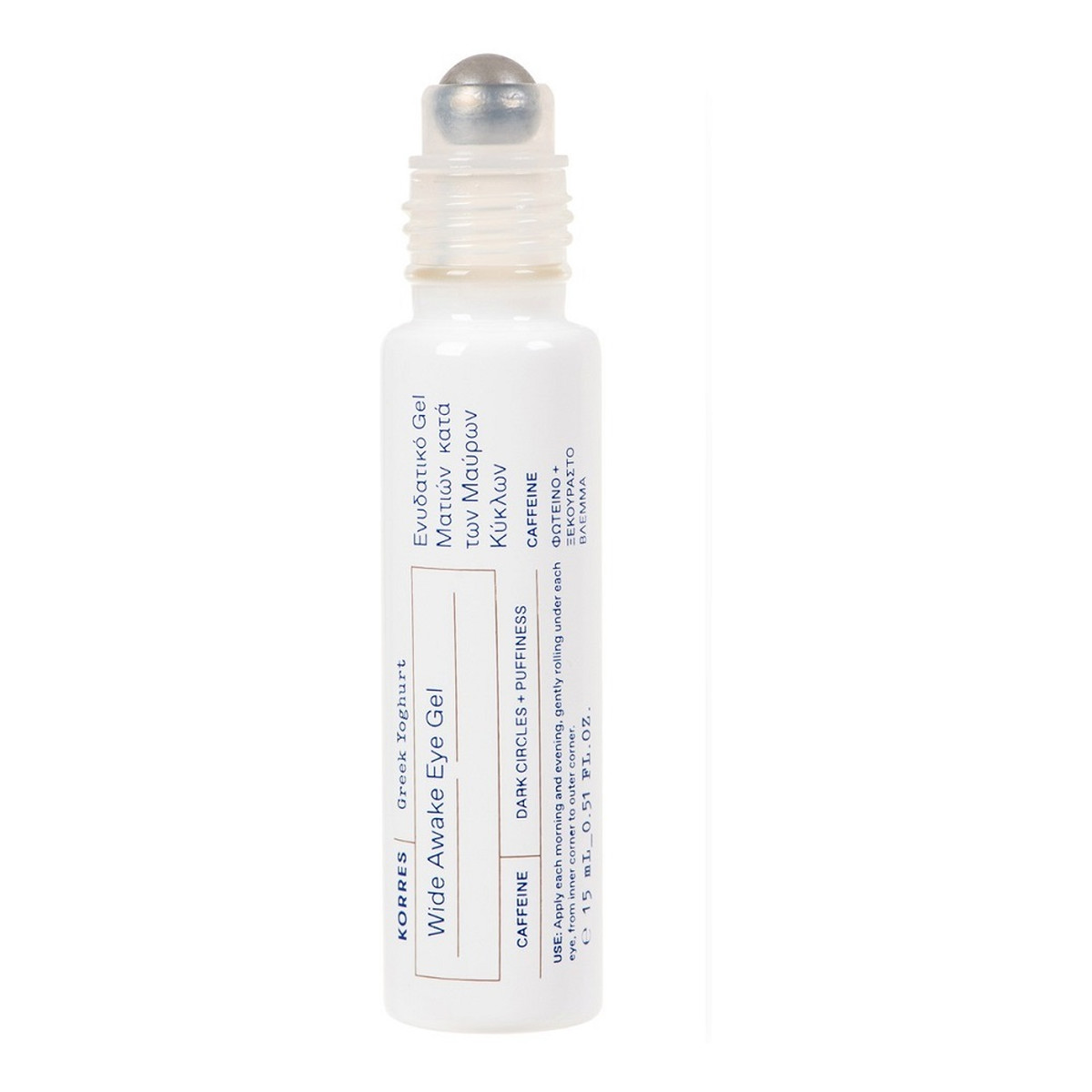 Korres Greek Yoghurt Wide Awake Eye Gel chłodzący żel pod oczy z greckim jogurtem i kofeiną 15ml
