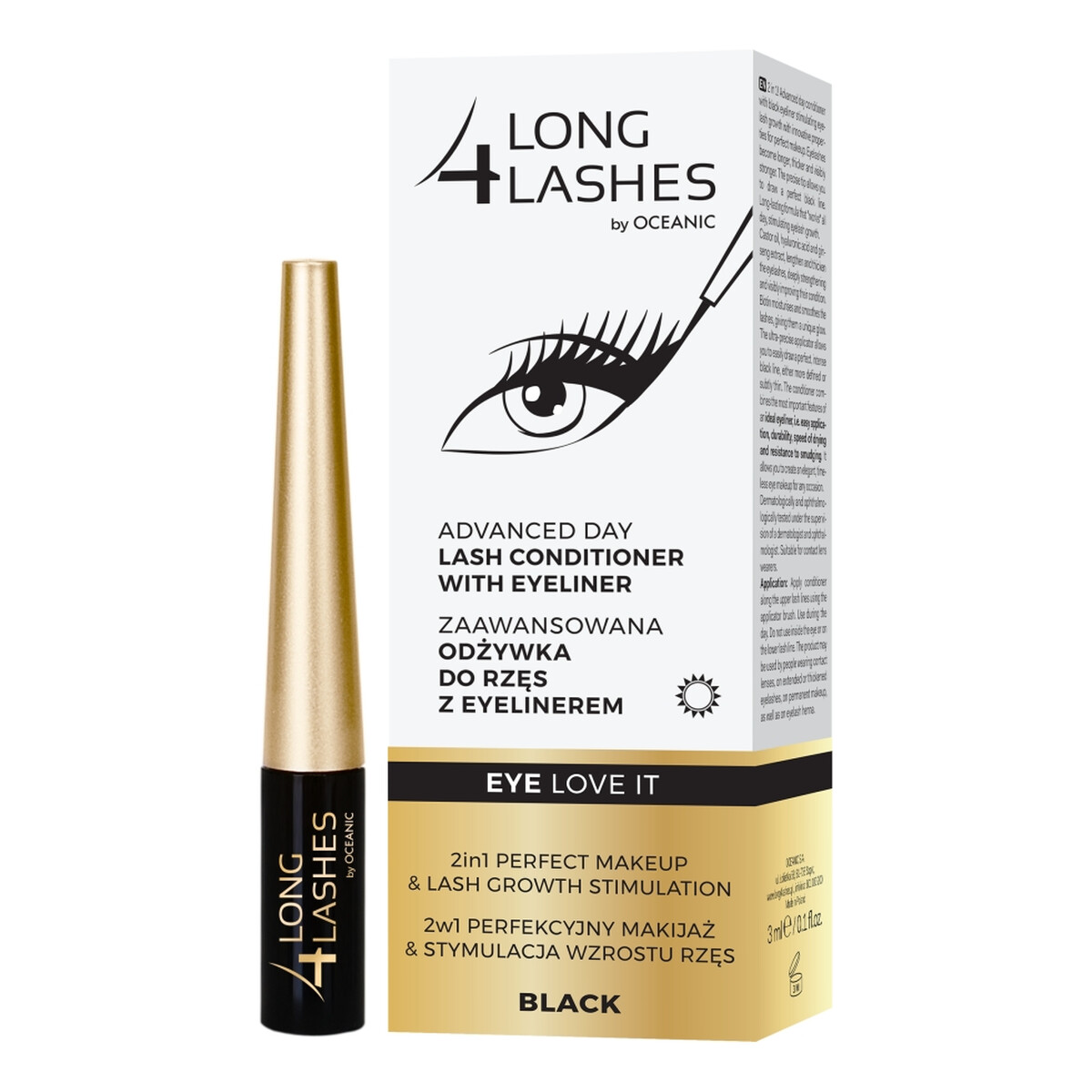 AA Long4Lashes Eye Love It zaawansowana odżywka do rzęs z eyelinerem Black 3ml
